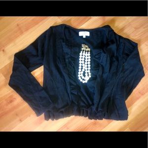 🩵2/$20 MIX & MATCH♠️Crown &Ivy Open Lightweight Black Cardigan Sweater